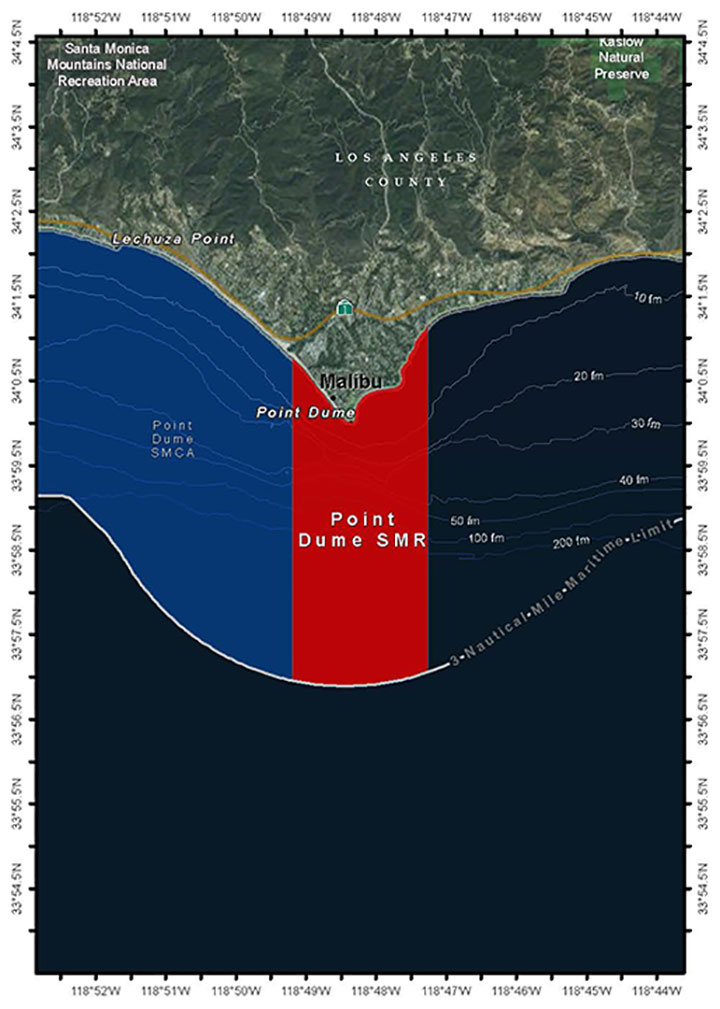 Map of Point Dume State Marine Reserve - click to enlarge in new tab